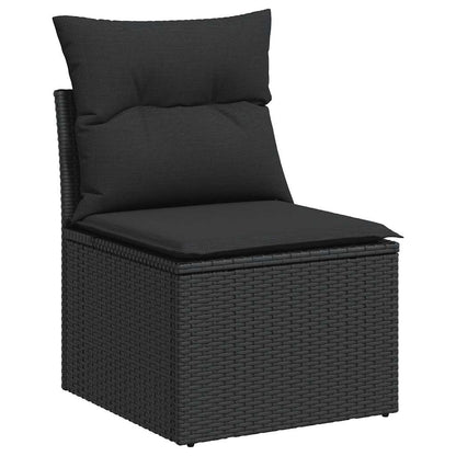 8-Delige Loungeset Met Kussens Poly Rattan Acacia