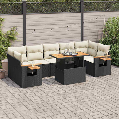 8-Delige Loungeset Met Kussens Poly Rattan Acacia