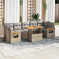 8-Delige Loungeset Met Kussens Poly Rattan Acacia