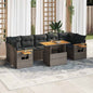 8-Delige Loungeset Met Kussens Poly Rattan Acacia