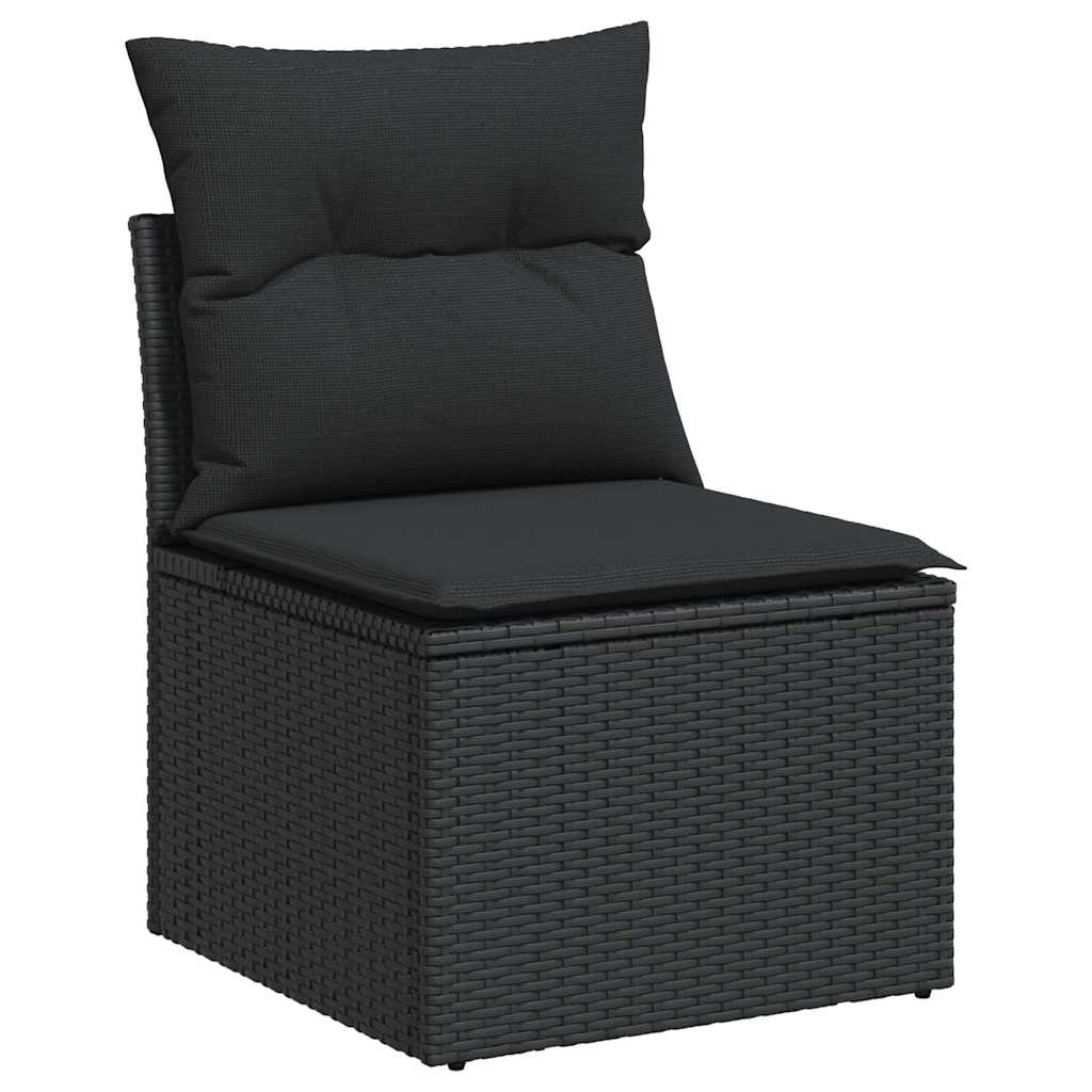 9-Delige Loungeset Met Kussens Poly Rattan Acacia
