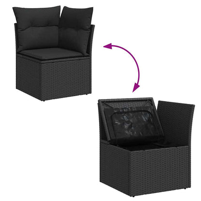 9-Delige Loungeset Met Kussens Poly Rattan Acacia