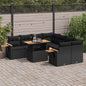 9-Delige Loungeset Met Kussens Poly Rattan Acacia