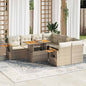 9-Delige Loungeset Met Kussens Poly Rattan Acacia