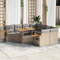 9-Delige Loungeset Met Kussens Poly Rattan Acacia