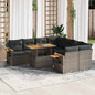 9-Delige Loungeset Met Kussens Poly Rattan Acacia