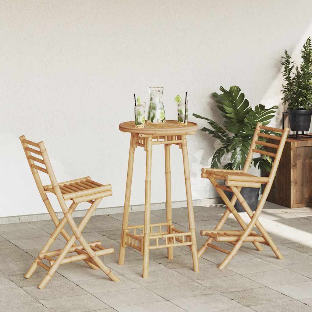 3-Delige Barset Voor Buiten Opvouwbaar Bamboe
