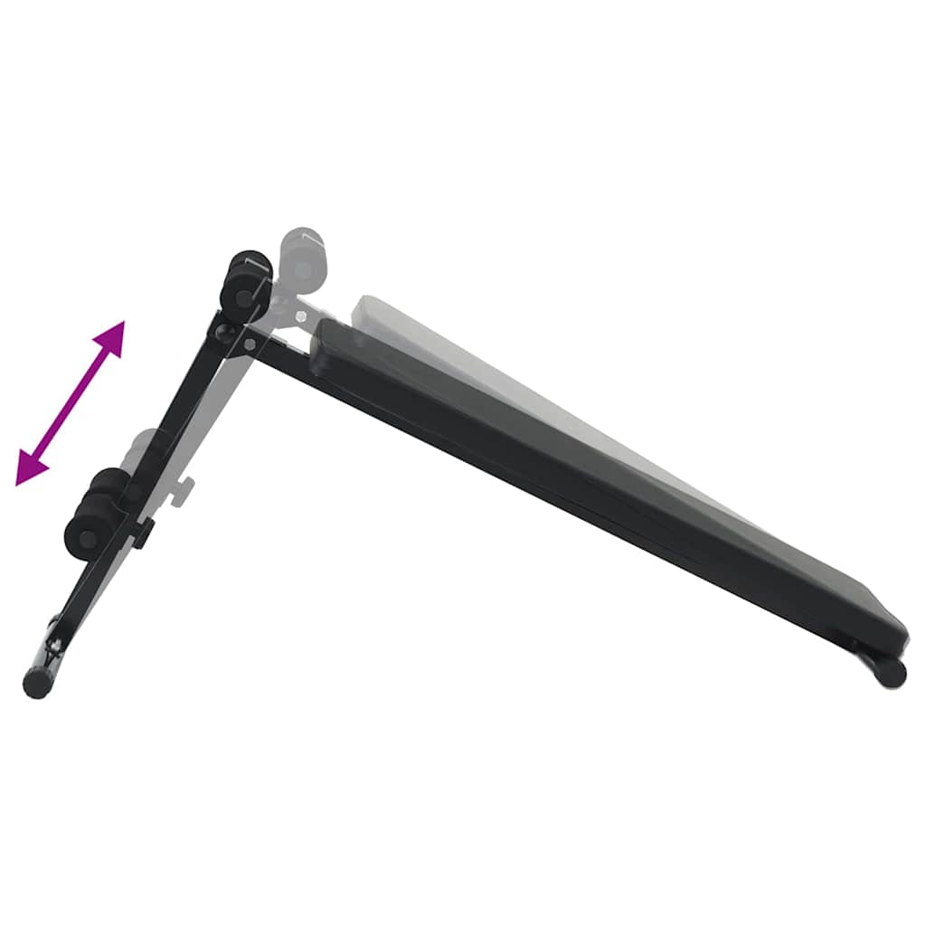 Opkrolbank Zwart 124 X 33.5 X 55 Cm Poedergecoat Staal