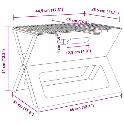 Buiten Grill Zwart 46 X 30 X 31 Cm Staal