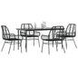 9-Delige Tuinset Met Kussens Poly Rattan Glas Zwart