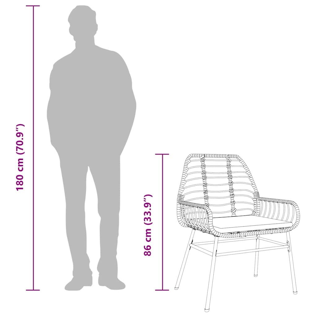 9-Delige Tuinset Met Kussens Poly Rattan Glas Bruin