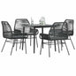 5-Delige Tuinset Met Kussens Poly Rattan Glas
