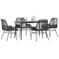 5-Delige Tuinset Met Kussens Poly Rattan Glas