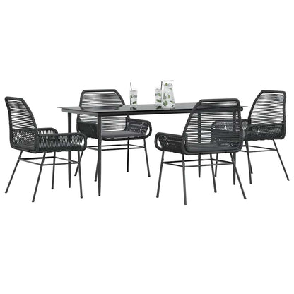 5-Delige Tuinset Met Kussens Poly Rattan Glas