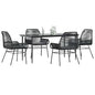 5-Delige Tuinset Met Kussens Poly Rattan Glas