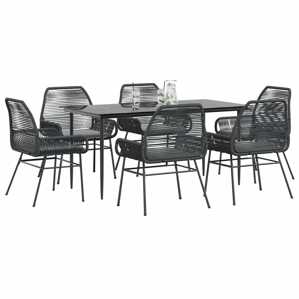 5-Delige Tuinset Met Kussens Poly Rattan Glas