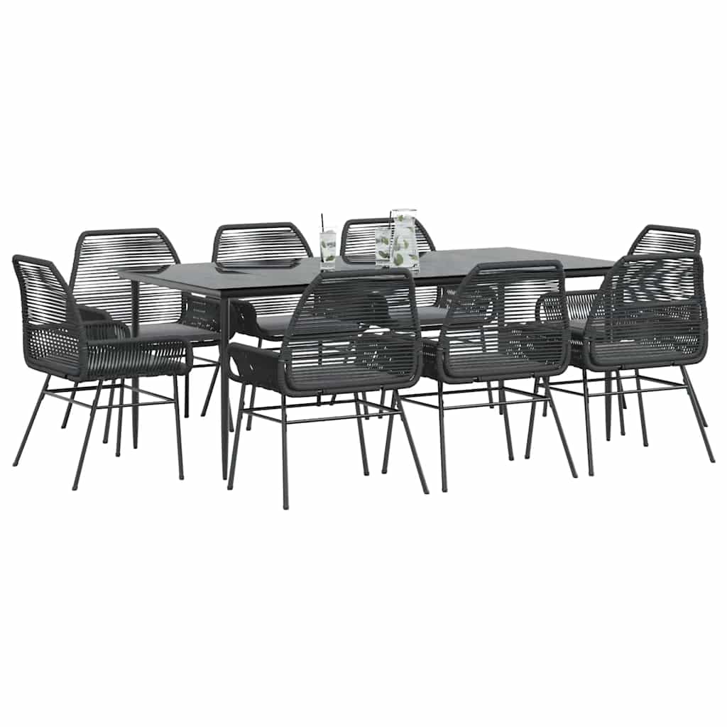 5-Delige Tuinset Met Kussens Poly Rattan Glas