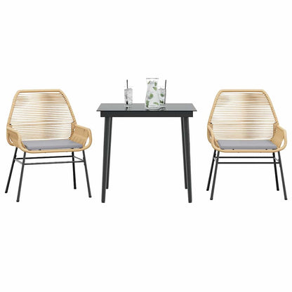 5-Delige Tuinset Met Kussens Poly Rattan Glas