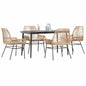 5-Delige Tuinset Met Kussens Poly Rattan Glas