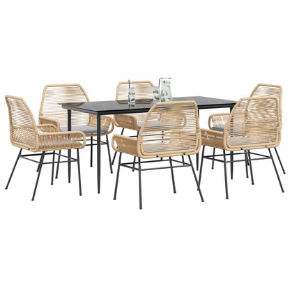 5-Delige Tuinset Met Kussens Poly Rattan Glas