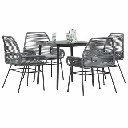 5-Delige Tuinset Met Kussens Poly Rattan Glas