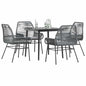 5-Delige Tuinset Met Kussens Poly Rattan Glas