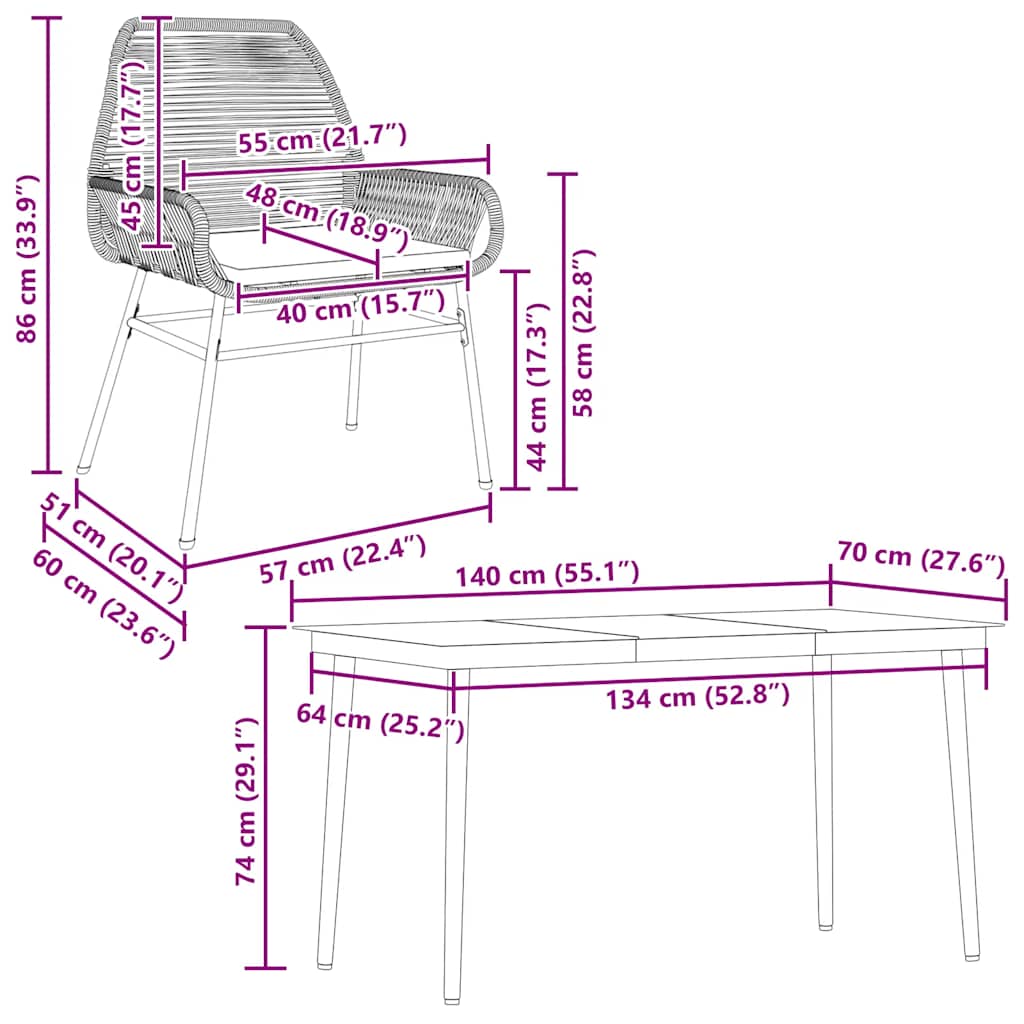 5-Delige Tuinset Met Kussens Poly Rattan Glas