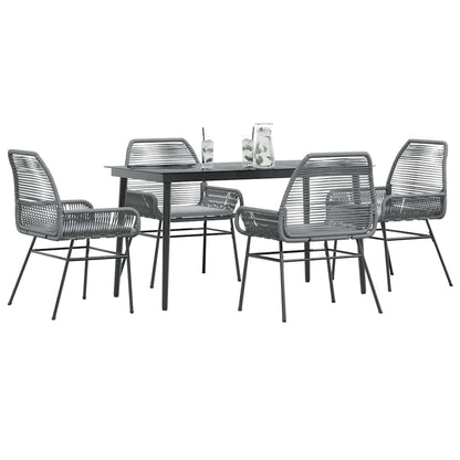 5-Delige Tuinset Met Kussens Poly Rattan Glas