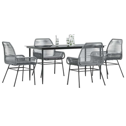 5-Delige Tuinset Met Kussens Poly Rattan Glas