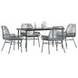 5-Delige Tuinset Met Kussens Poly Rattan Glas