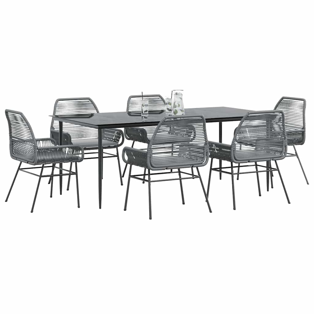 5-Delige Tuinset Met Kussens Poly Rattan Glas
