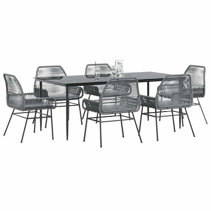 5-Delige Tuinset Met Kussens Poly Rattan Glas
