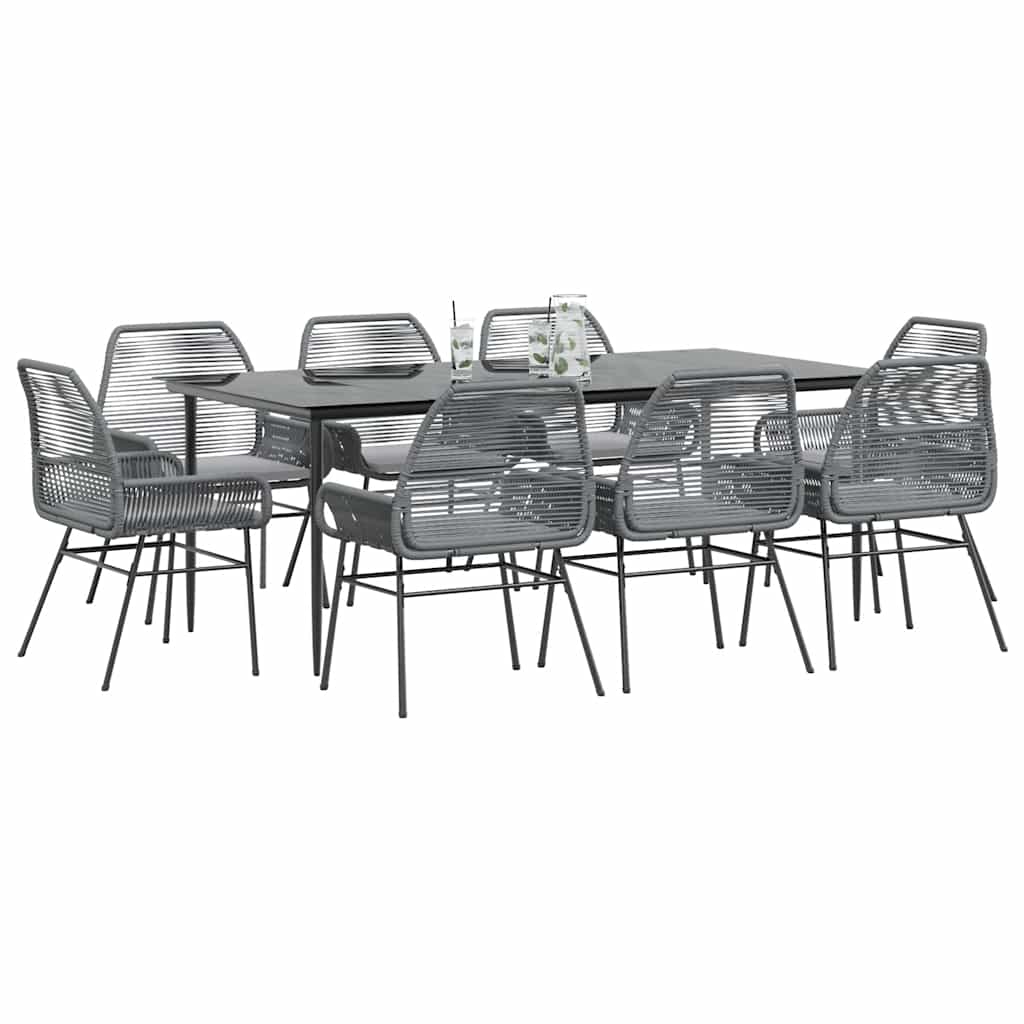 5-Delige Tuinset Met Kussens Poly Rattan Glas