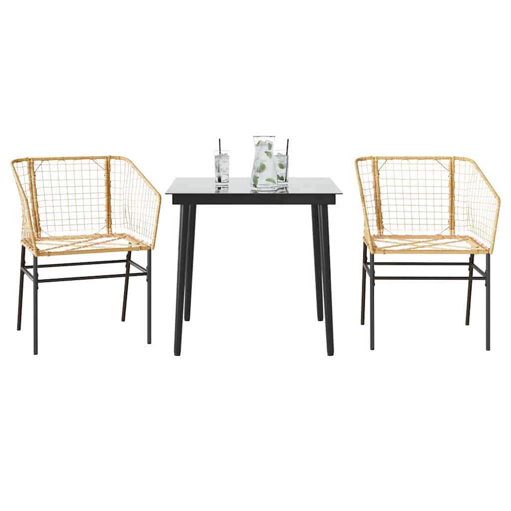 7-Delige Tuinset Met Kussens Poly Rattan Glas Bruin
