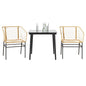 7-Delige Tuinset Met Kussens Poly Rattan Glas Bruin