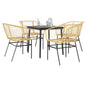 7-Delige Tuinset Met Kussens Poly Rattan Glas Bruin