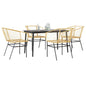 7-Delige Tuinset Met Kussens Poly Rattan Glas Bruin