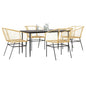 7-Delige Tuinset Met Kussens Poly Rattan Glas Bruin