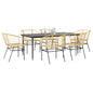 7-Delige Tuinset Met Kussens Poly Rattan Glas Bruin
