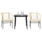 7-Delige Tuinset Met Kussens Poly Rattan Glas Bruin