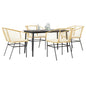 7-Delige Tuinset Met Kussens Poly Rattan Glas Bruin