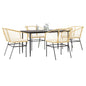 7-Delige Tuinset Met Kussens Poly Rattan Glas Bruin
