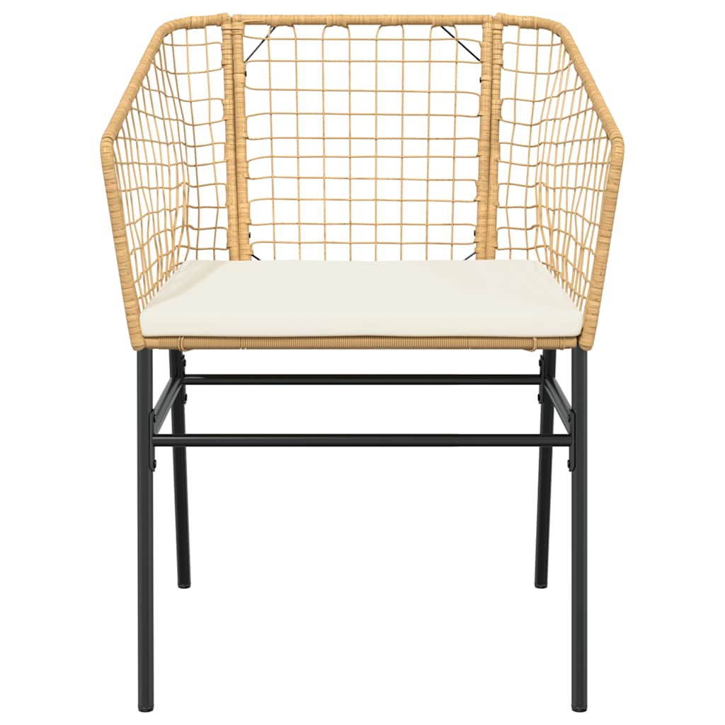 7-Delige Tuinset Met Kussens Poly Rattan Glas Bruin