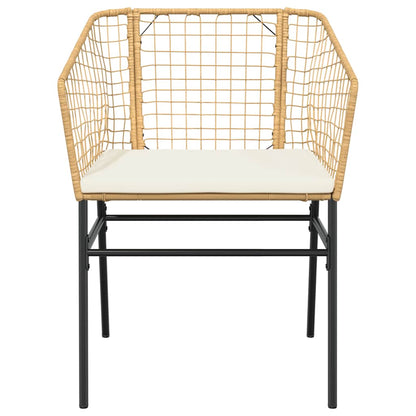 7-Delige Tuinset Met Kussens Poly Rattan Glas Bruin