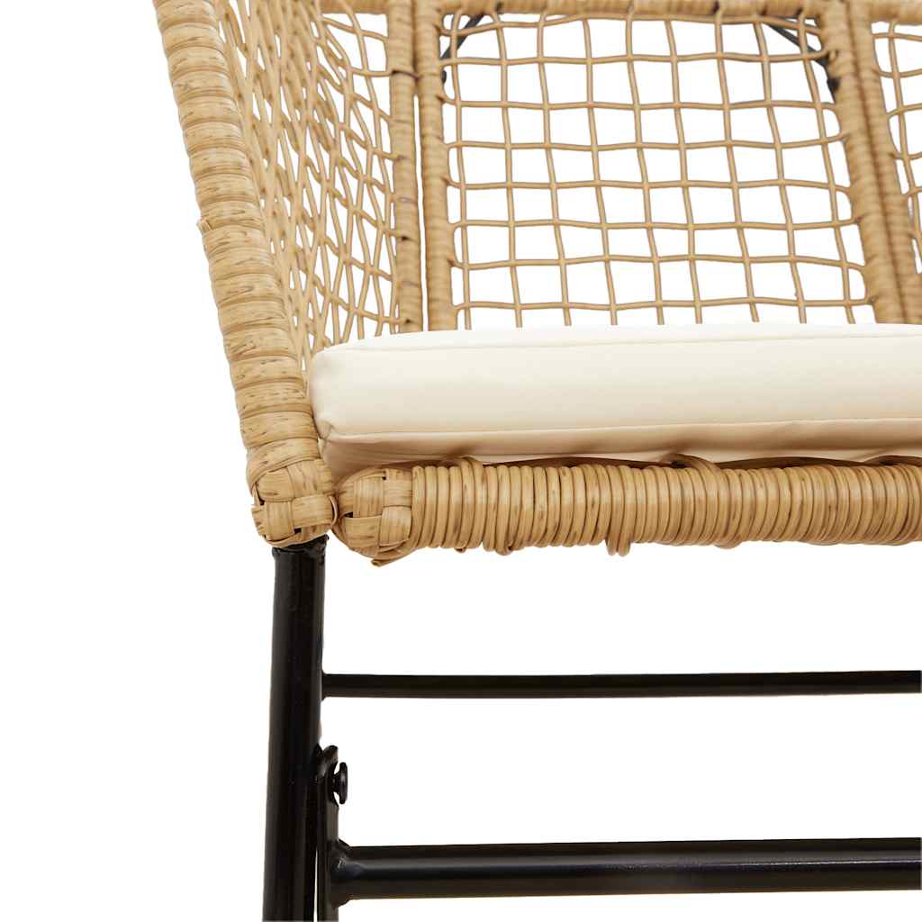 7-Delige Tuinset Met Kussens Poly Rattan Glas Bruin