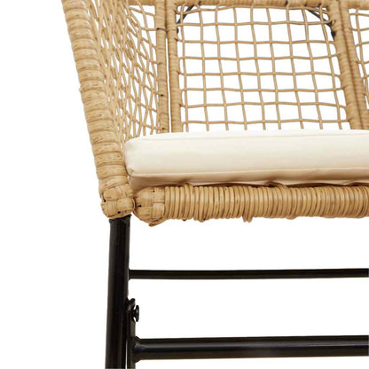 7-Delige Tuinset Met Kussens Poly Rattan Glas Bruin