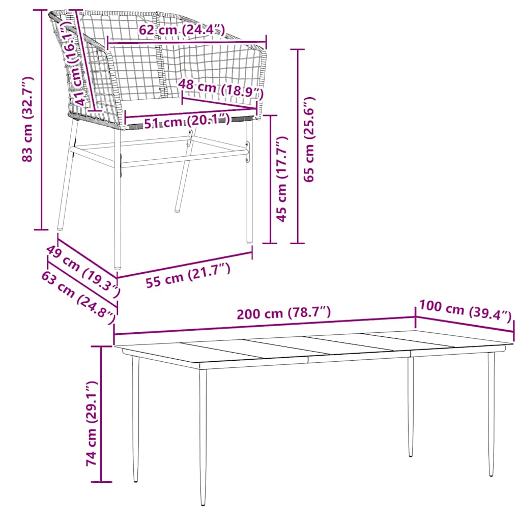 7-Delige Tuinset Met Kussens Poly Rattan Glas Bruin