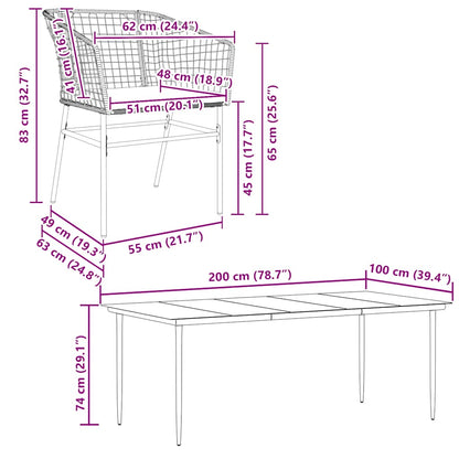 7-Delige Tuinset Met Kussens Poly Rattan Glas Bruin