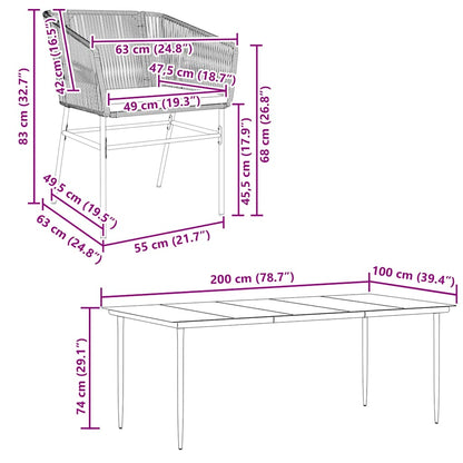 9-Delige Tuinset Met Kussens Poly Rattan Glas