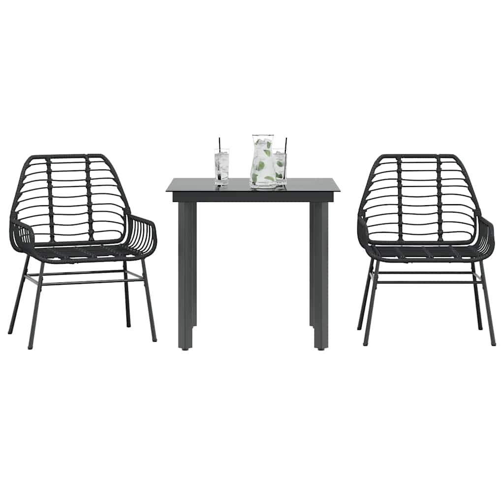 5-Delige Tuinset Met Kussens Poly Rattan Glas
